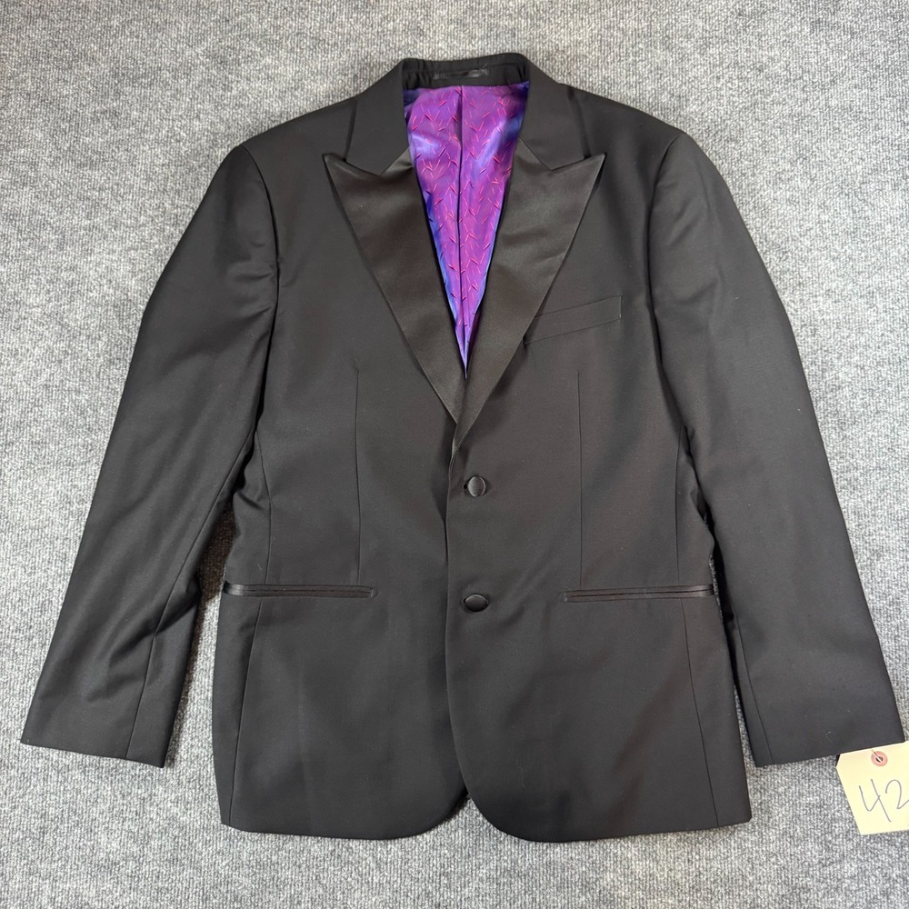 Antonio Cardinni Silk Blend Mens Classic Tuxedo 2 piece 42 R Black 36/30 Pants